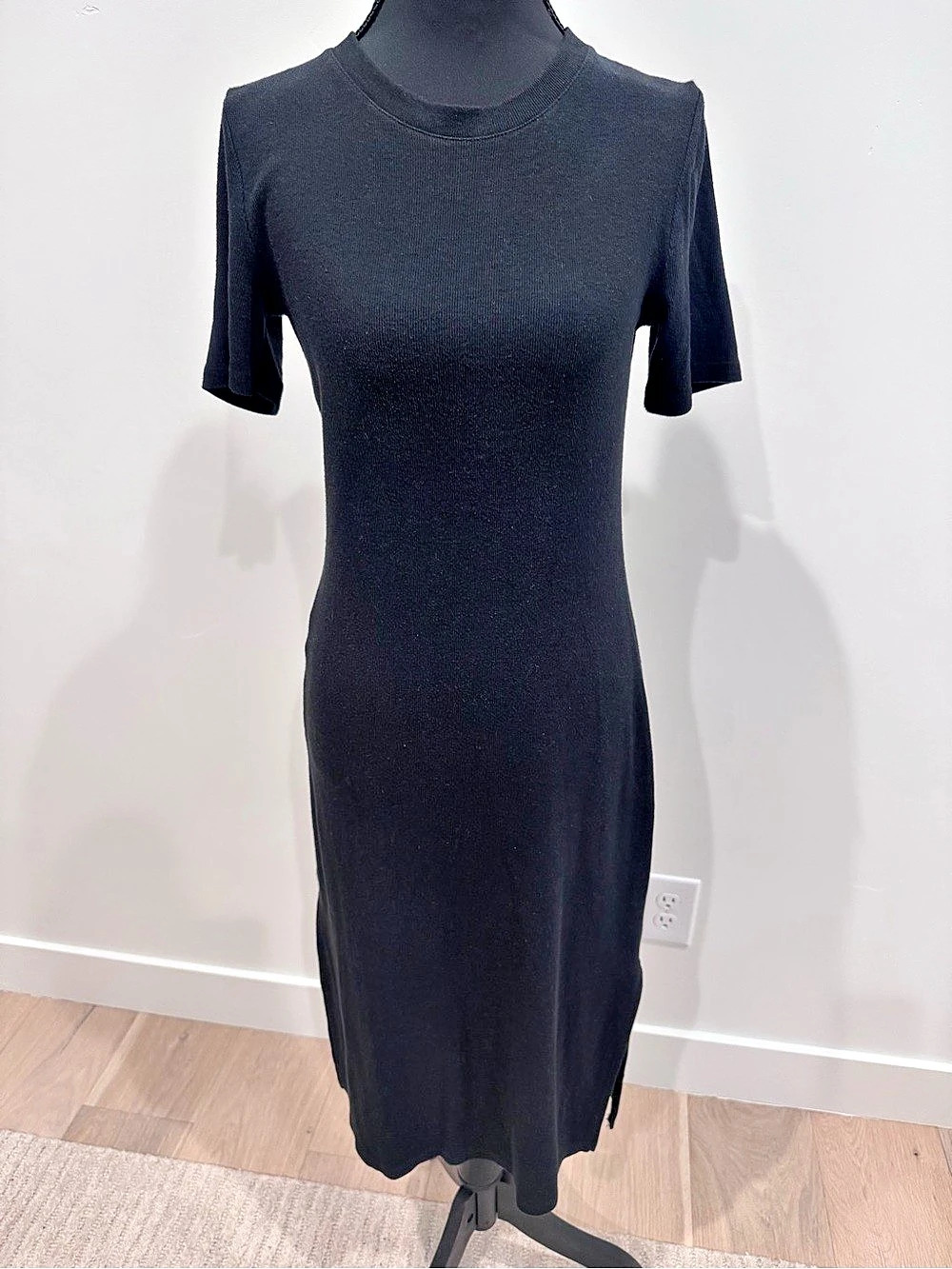 a new day Black Short-Sleeve Midi Dress